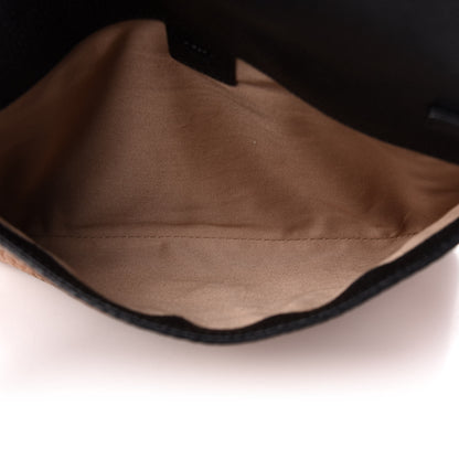 MCM Visetos Corina Foldover Crossbody Bag Cognac Black 5 of 10