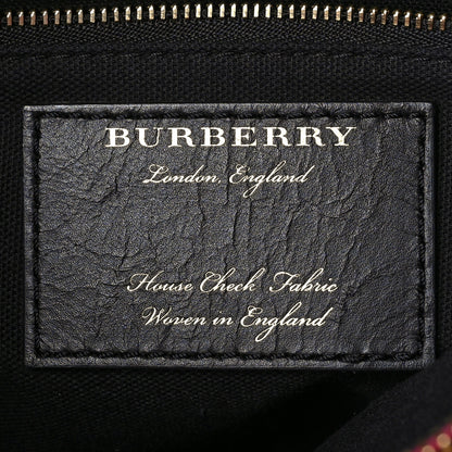 Burberry Grainy Calfskin House Check Medium Banner Tote Brilliant Fuchsia 7 of 15