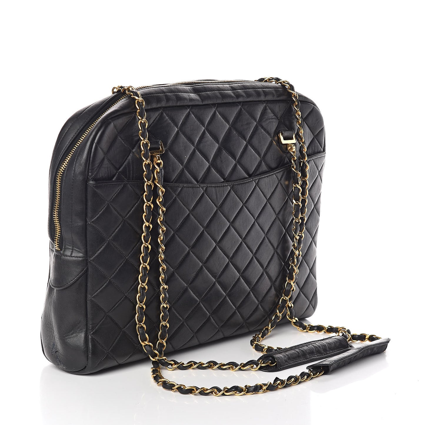 Lambskin Quilted Shoulder Bag Black