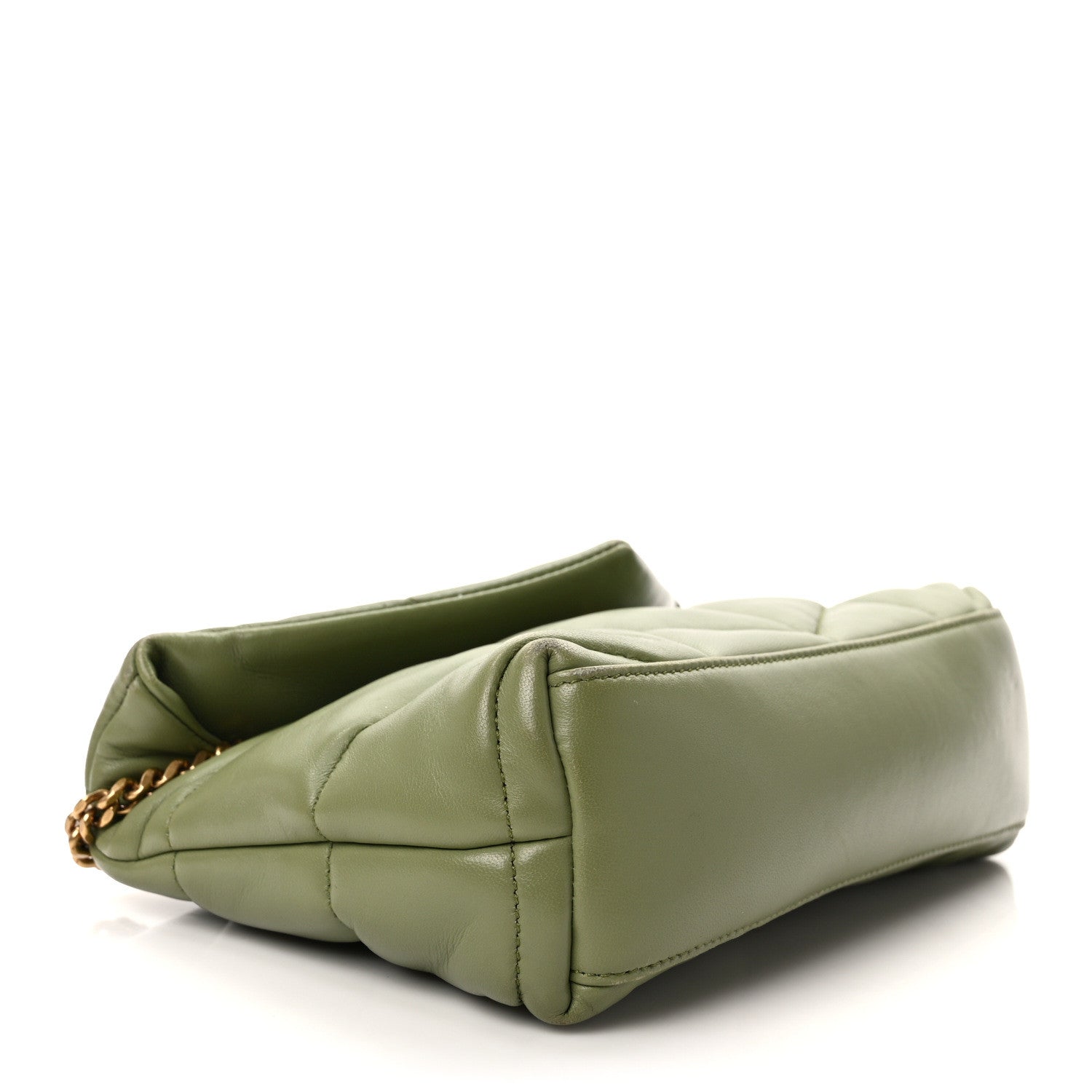 Saint Laurent Lambskin Quilted Toy Loulou Puffer Monogram Chain Satchel Light Pistache 4 of 12