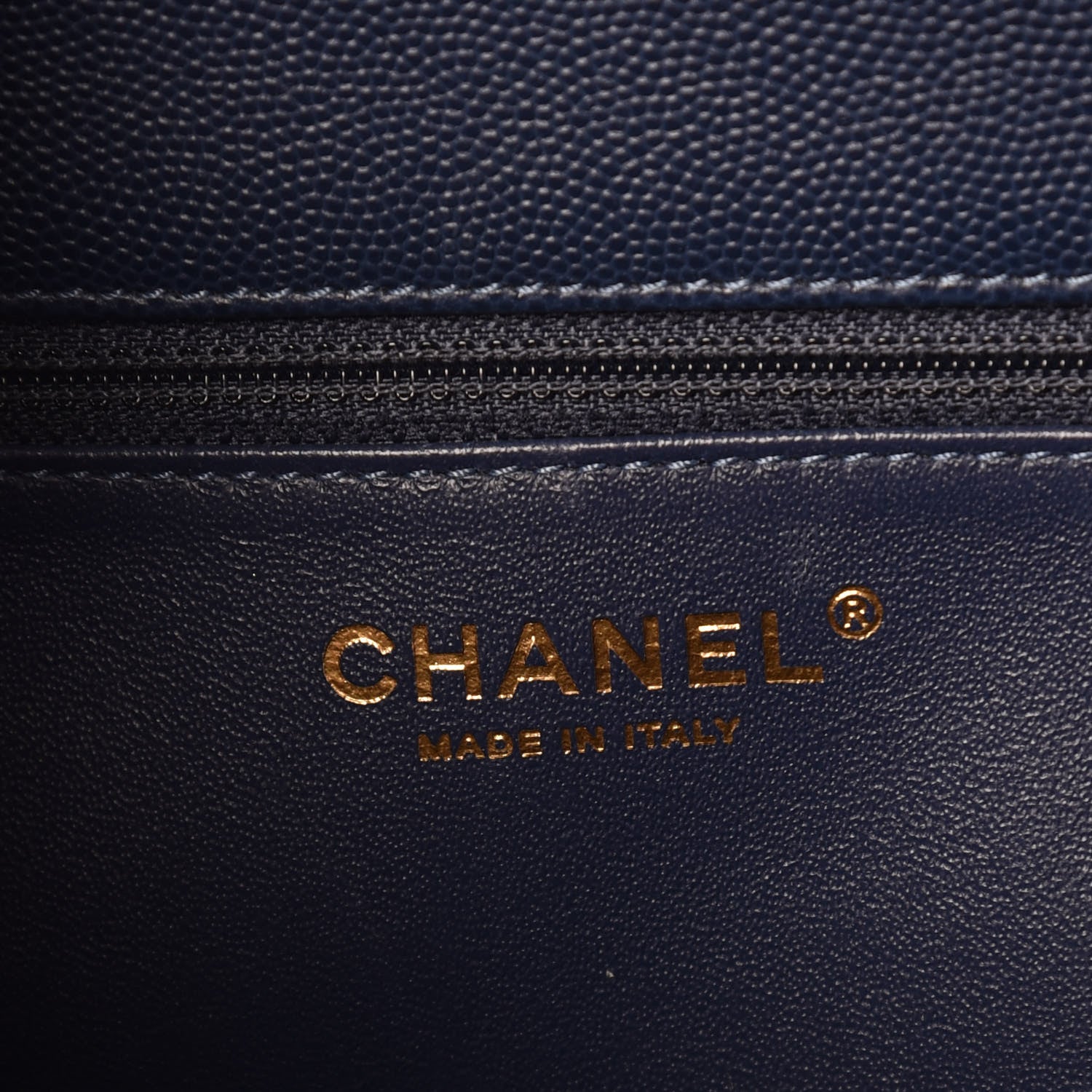 Chanel Caviar Lizard Quilted Medium Coco Handle Flap Navy 6 of 13