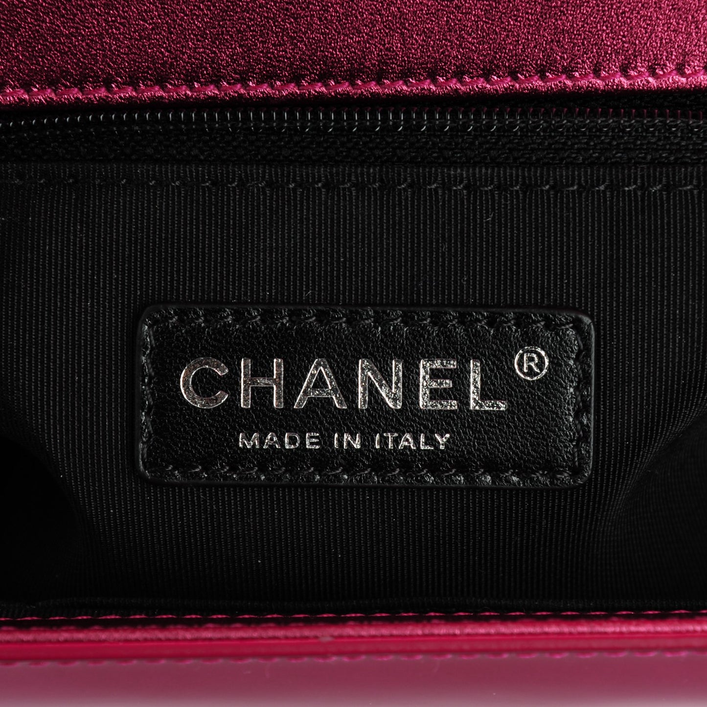 Metallic Patent Quilted New Medium Boy Flap Fuchsia