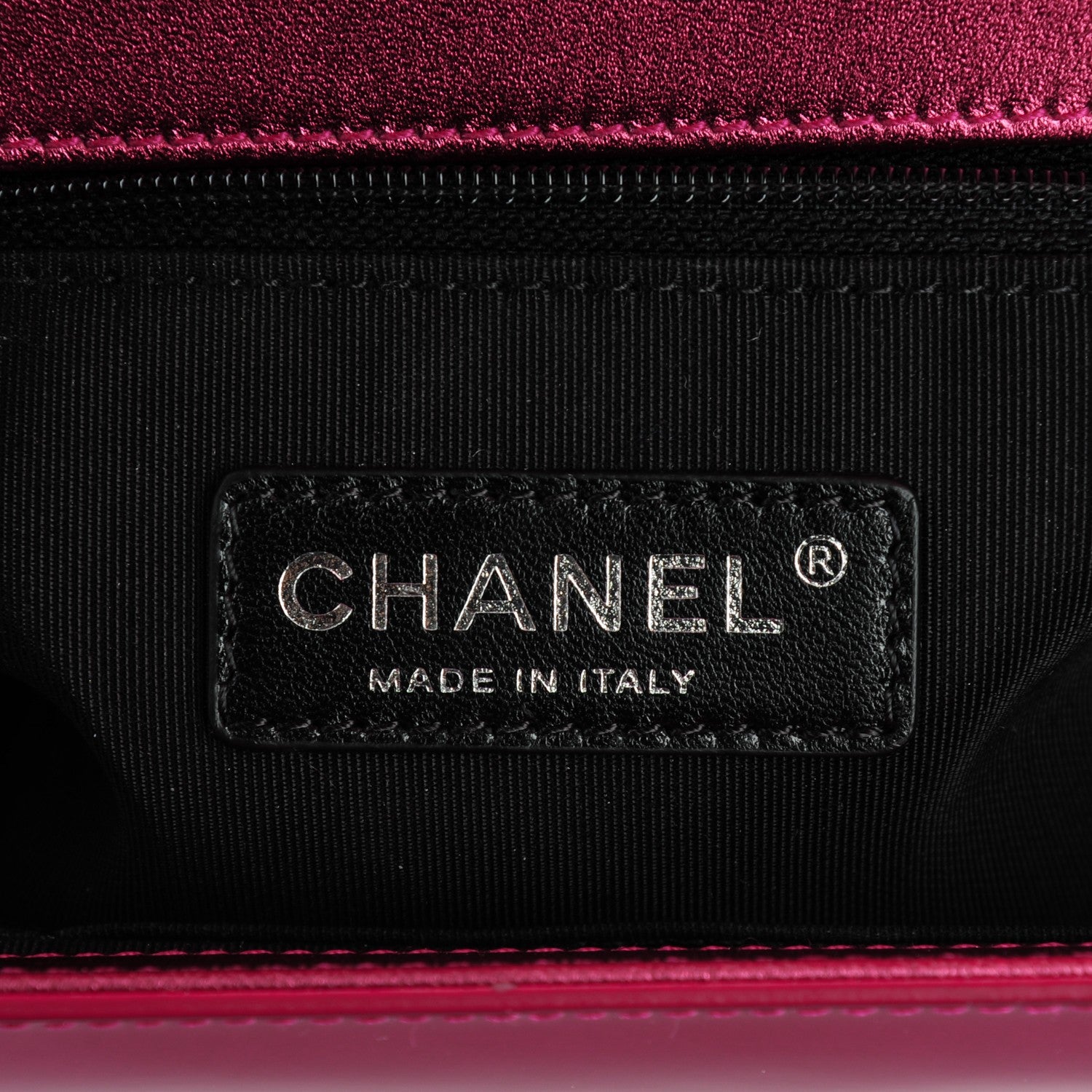 Chanel Metallic Patent Quilted New Medium Boy Flap Fuchsia 6 of 7
