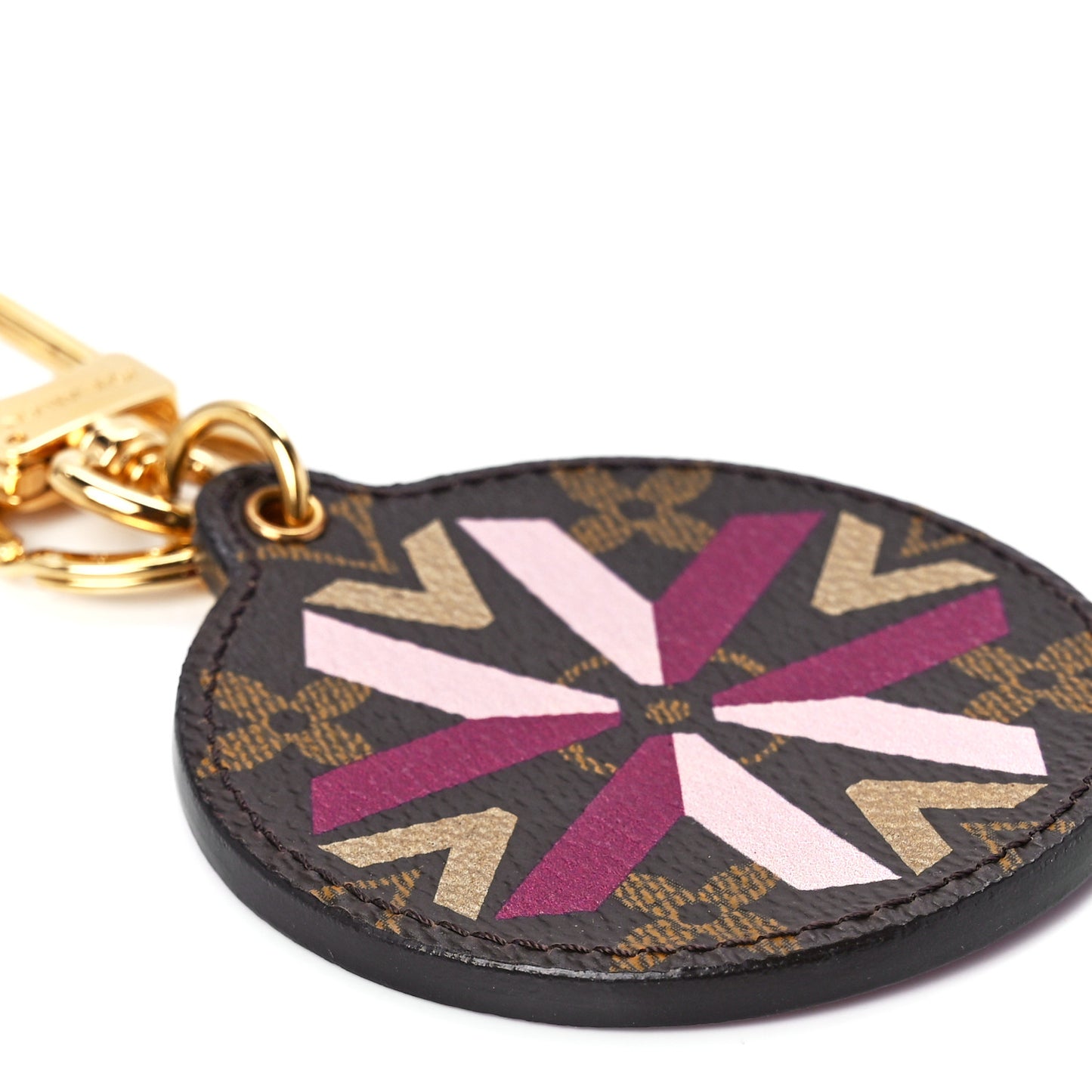 Monogram Illustre Multi V Bag Charm Key Ring Fuchsia