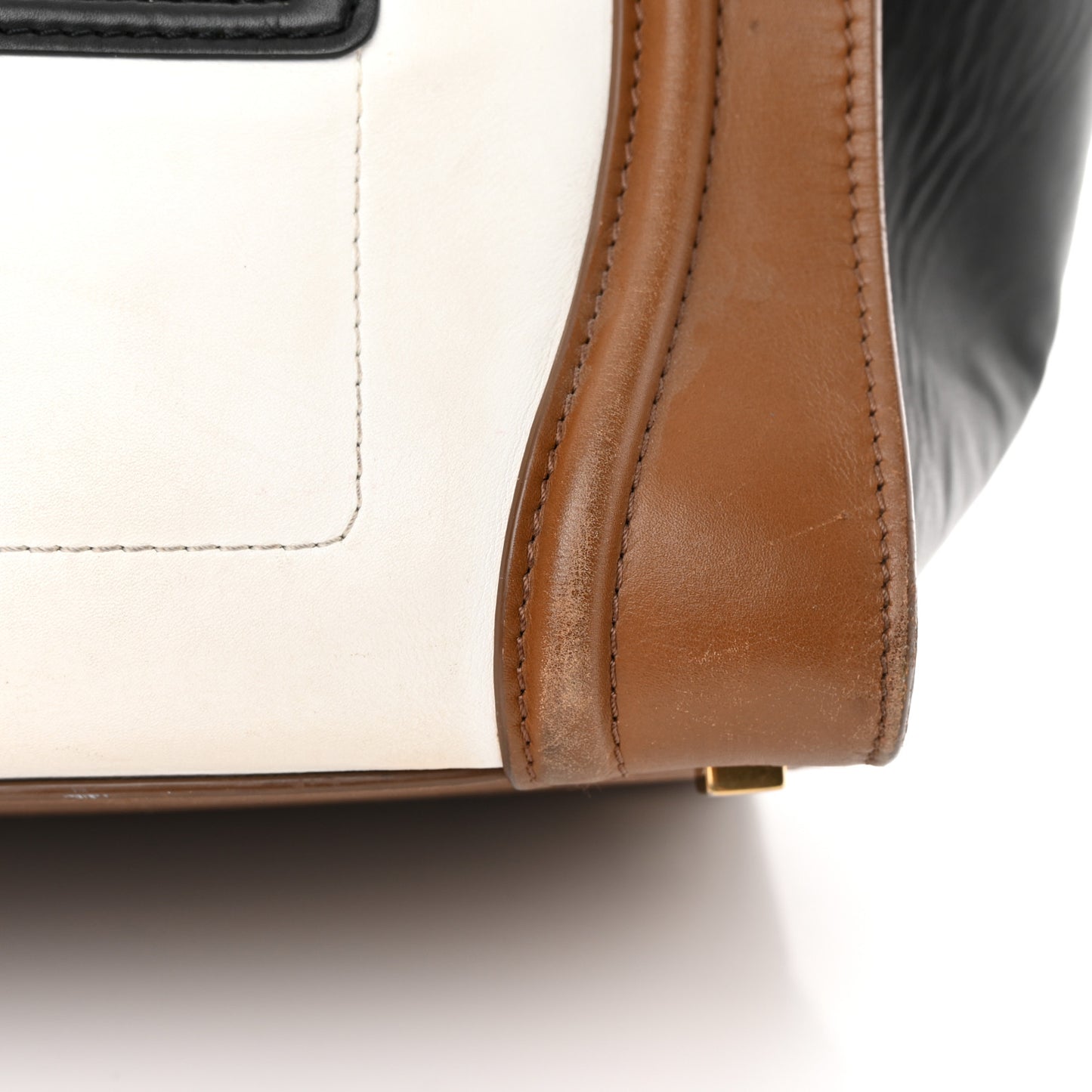 Smooth Calfskin Micro Tri-Color Luggage Brown
