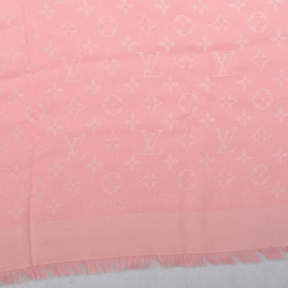 Louis Vuitton Silk Wool Monogram Denim Shawl Rose Petale 4 of 5