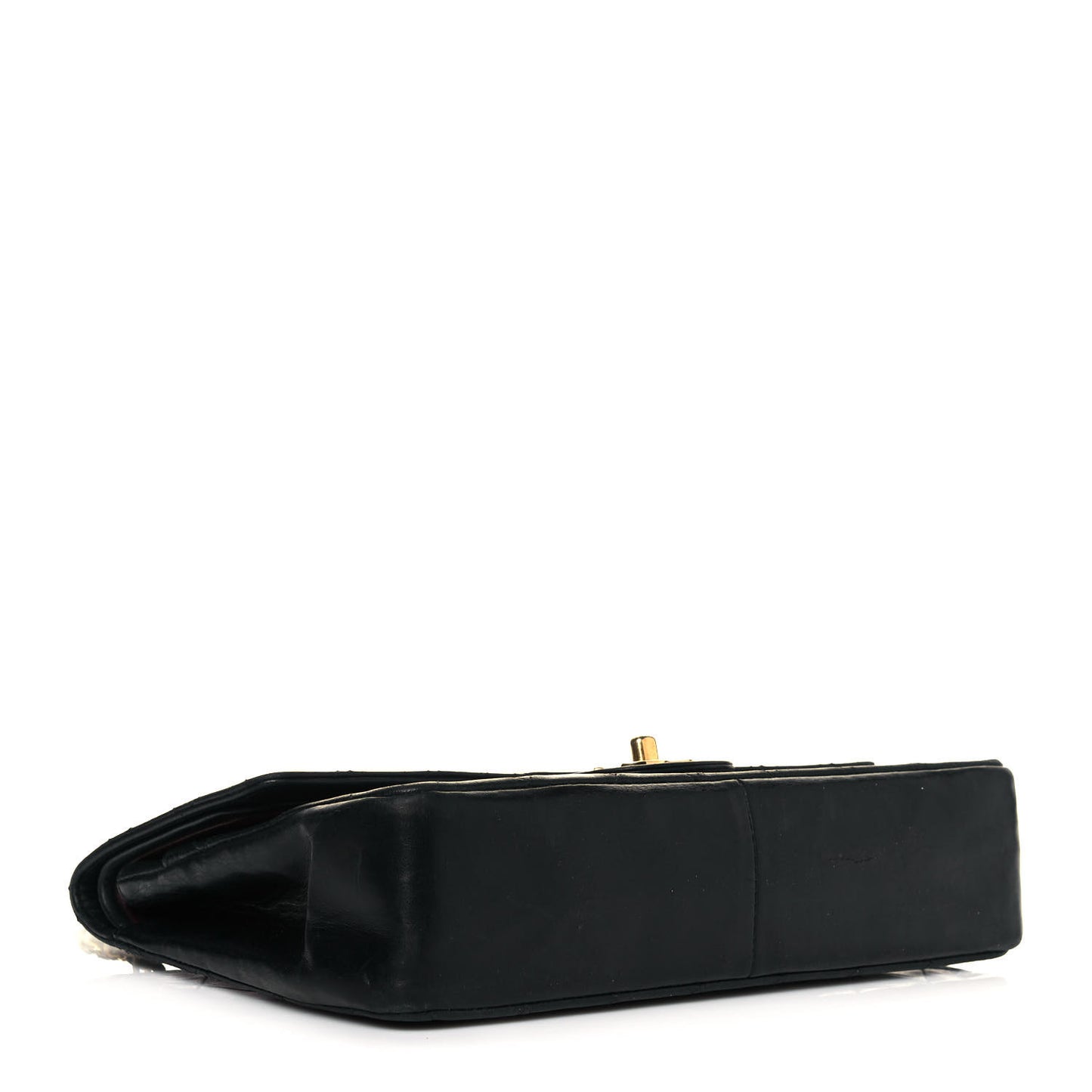 Lambskin Quilted Medium Double Flap Black