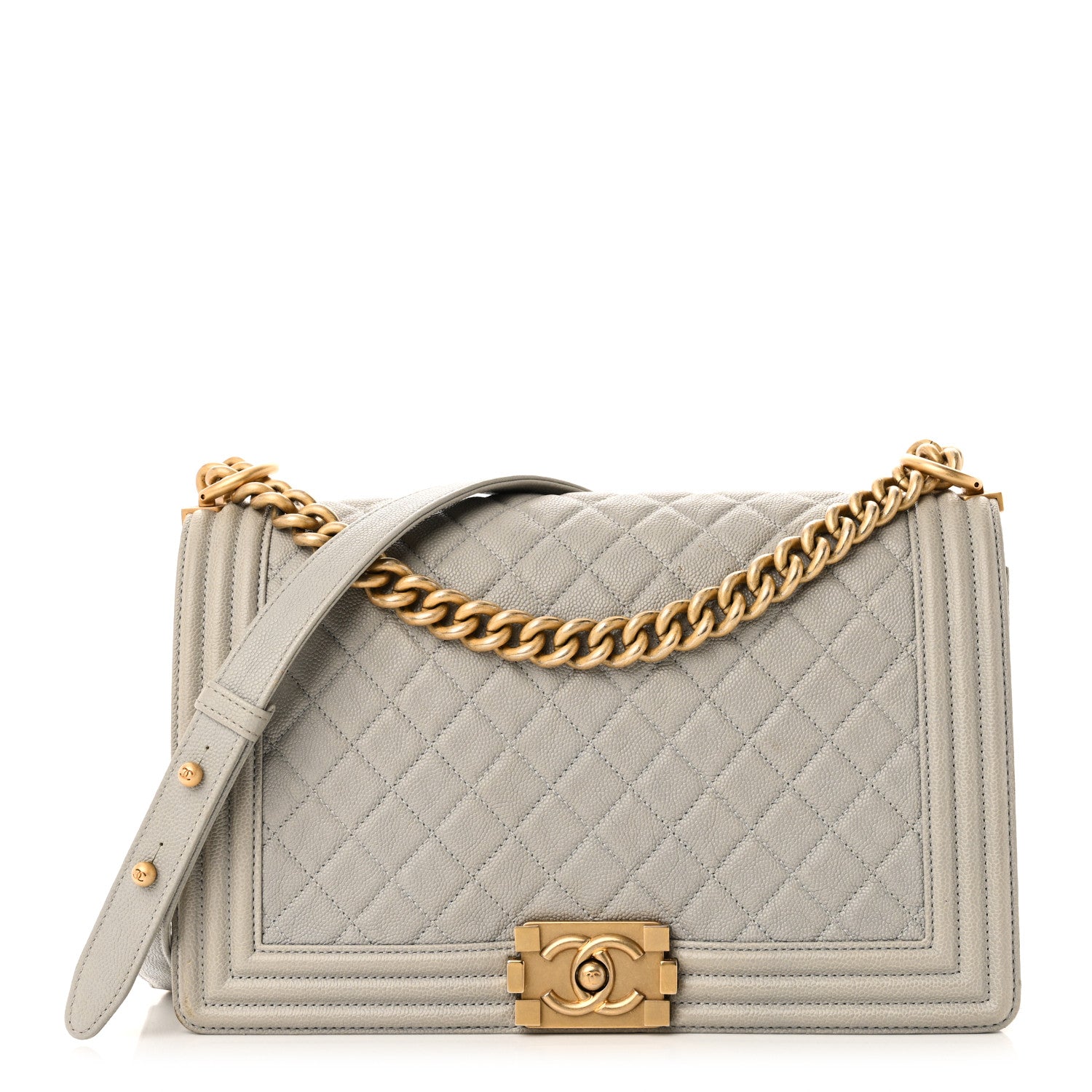 Chanel Caviar Quilted New Medium Boy Flap Grey 1 of 10