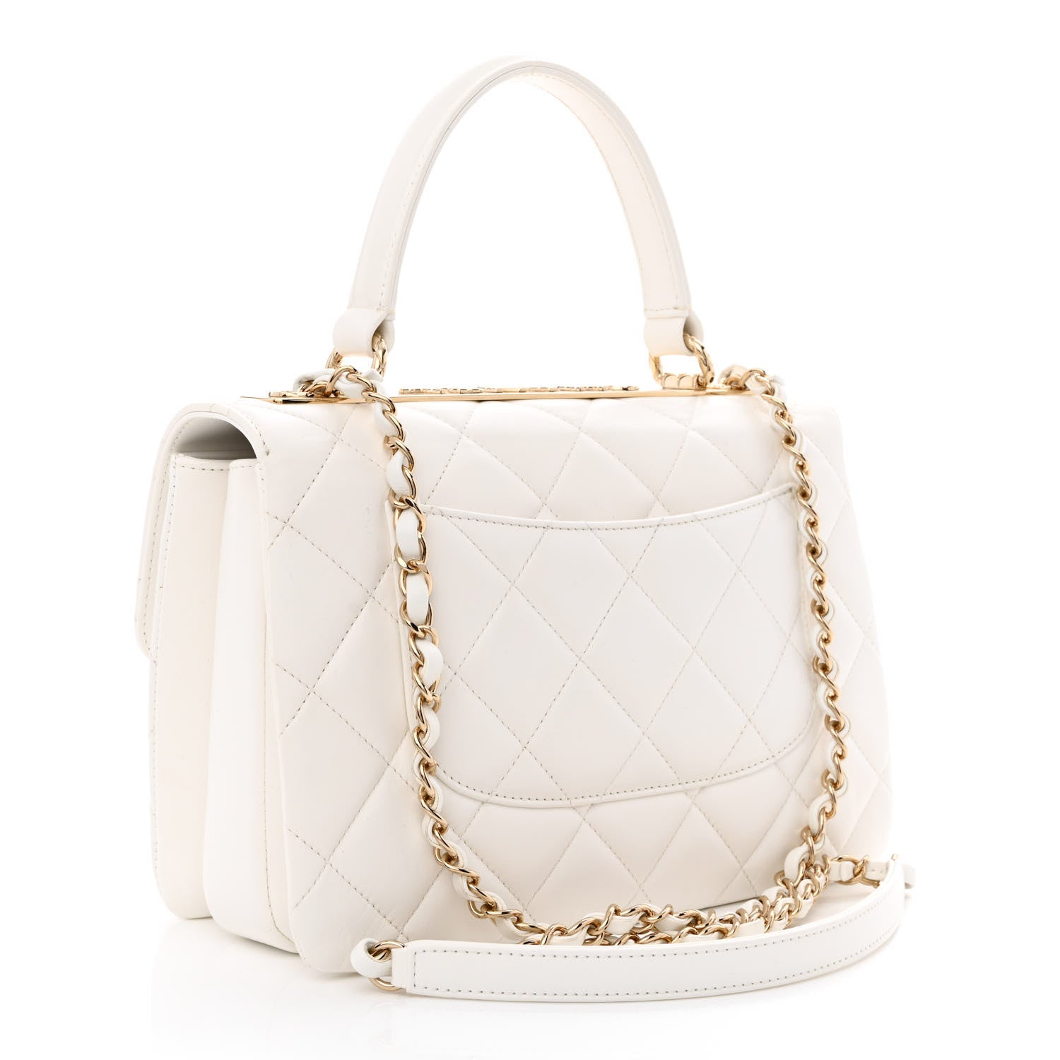 Chanel Lambskin Quilted Small Trendy CC Dual Handle Flap Bag White 3 of 10