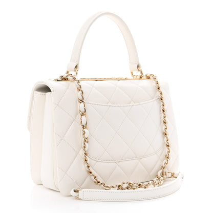 Chanel Lambskin Quilted Small Trendy CC Dual Handle Flap Bag White 3 of 10