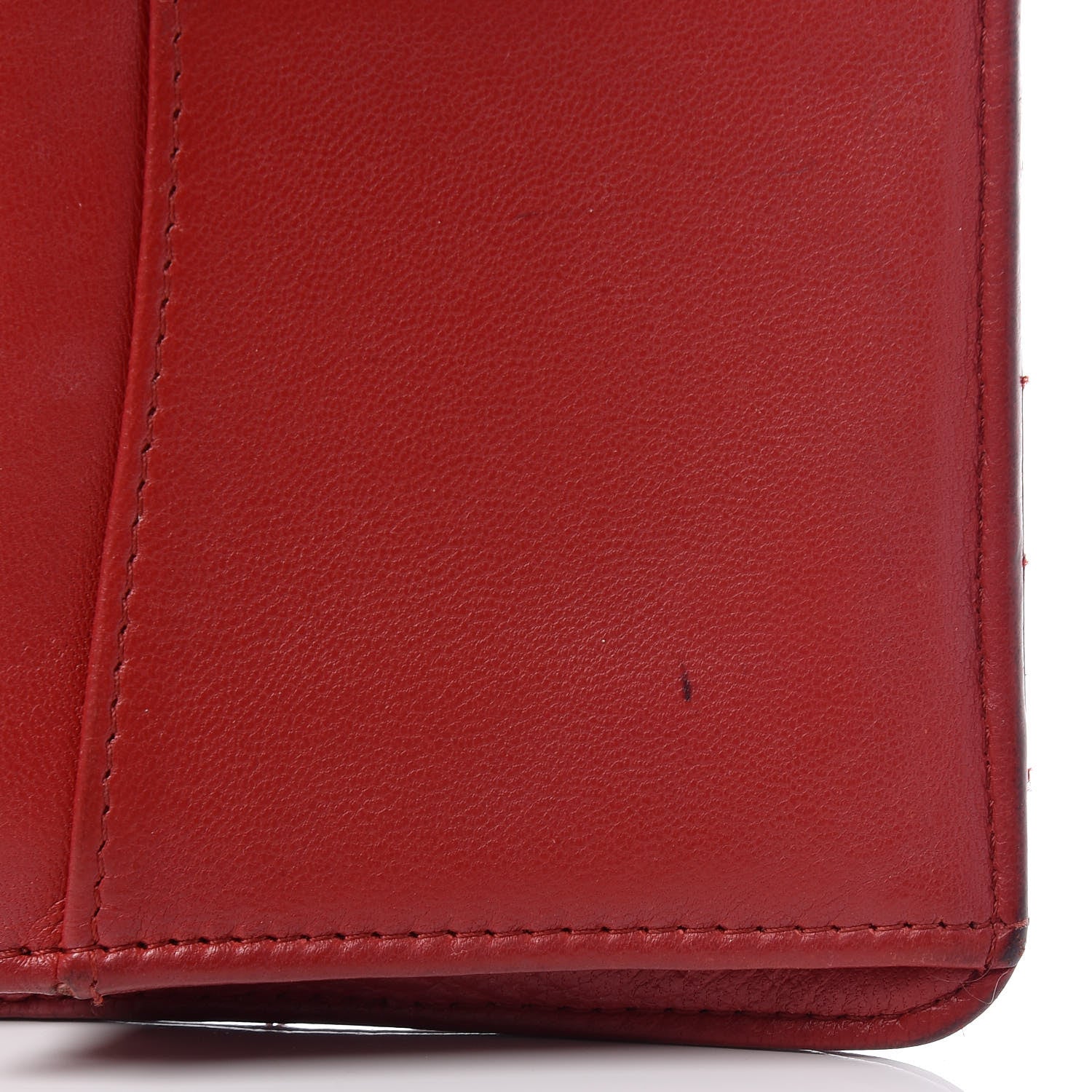 Chanel Lambskin Quilted Yen Wallet Red 14 of 17