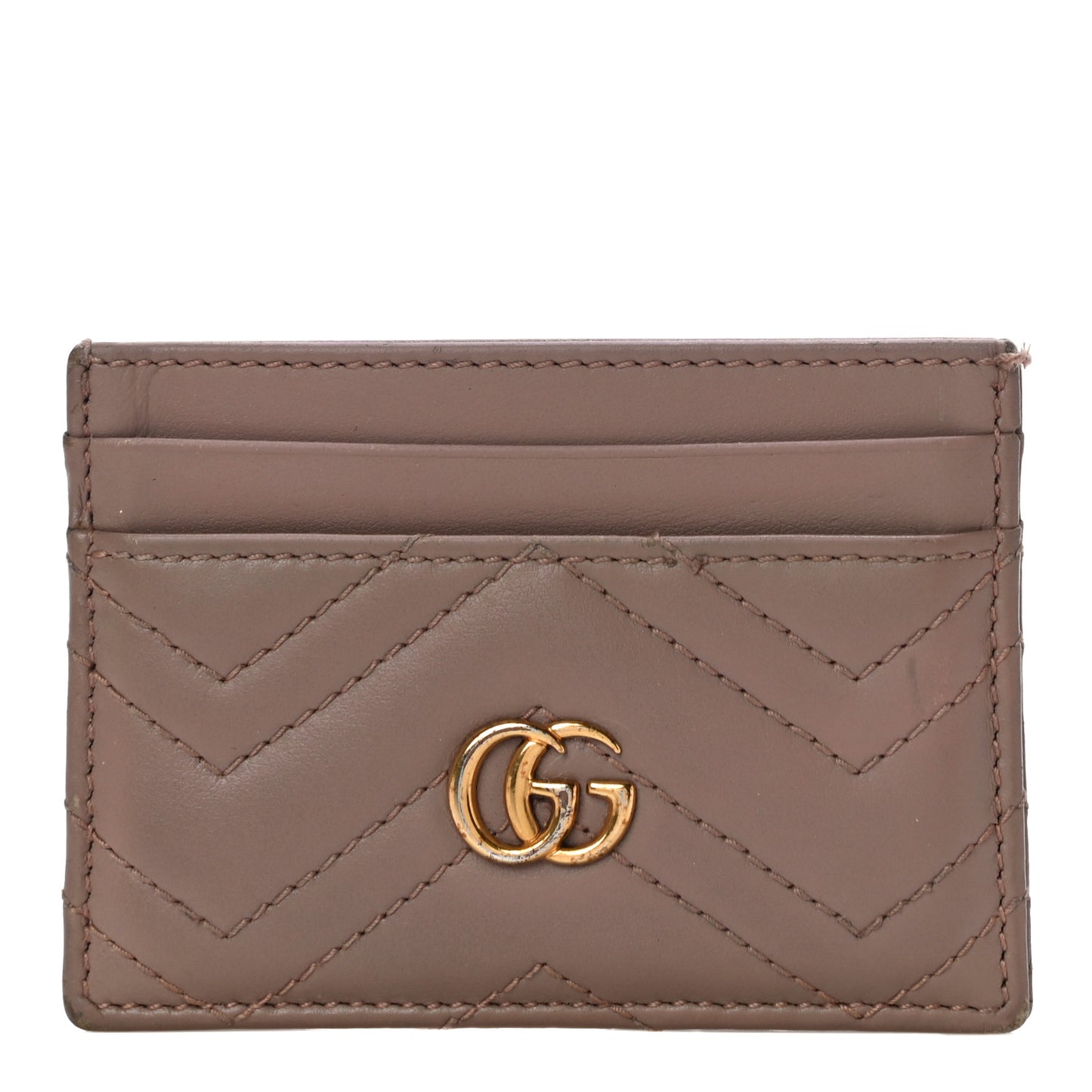Calfskin Matelasse GG Marmont Card Holder Porcelain Rose