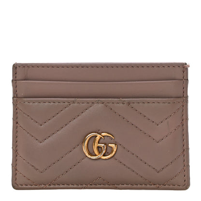 Gucci Calfskin Matelasse GG Marmont Card Holder Porcelain Rose 1 of 10