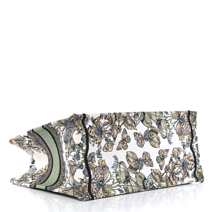 Christian Dior Canvas Embroidered Medium Around The World Book Tote White Multicolor 4 of 11