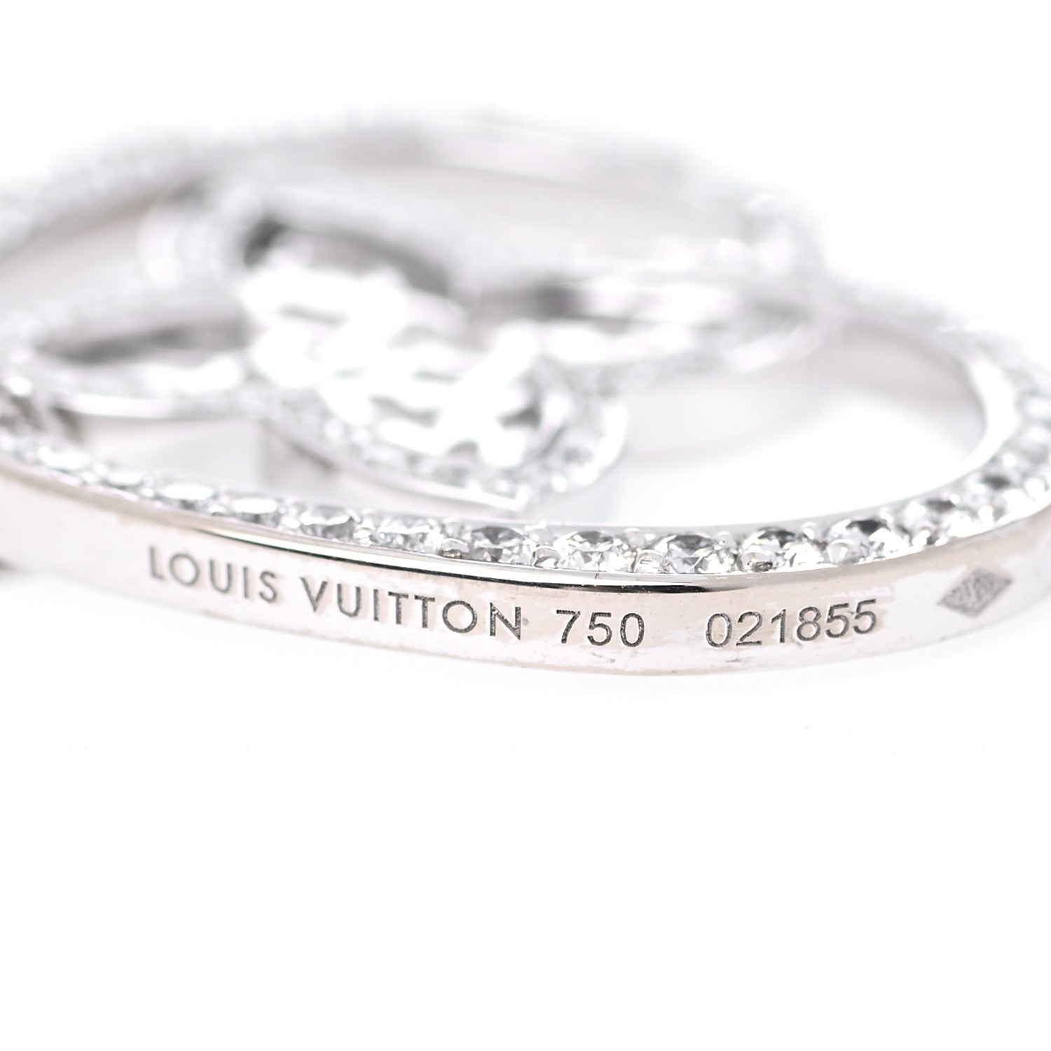 Louis Vuitton 18K White Gold Diamond Large Coeur Heart Pendant Necklace 7 of 7
