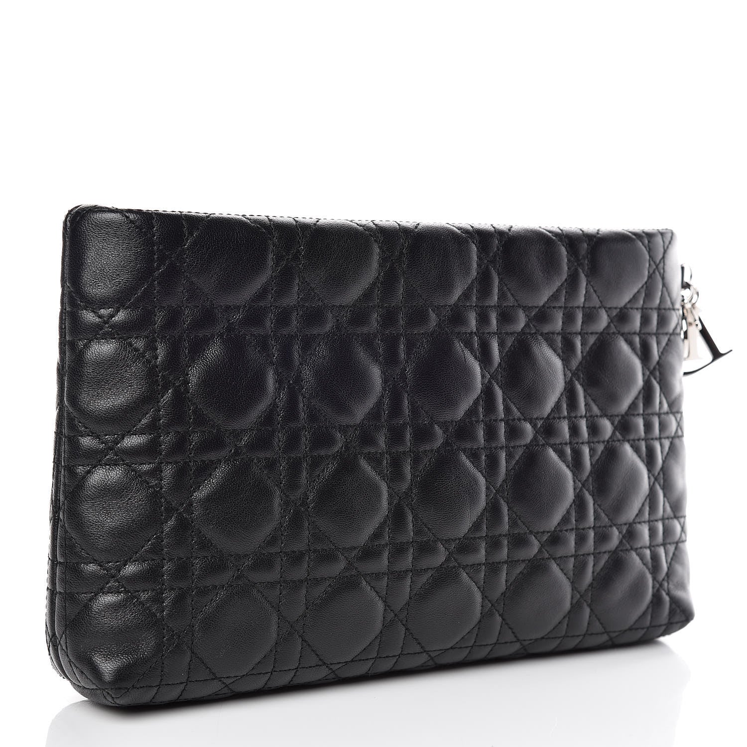 Christian Dior Lambskin Cannage Panarea Clutch Black 3 of 9