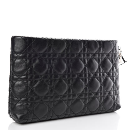 Christian Dior Lambskin Cannage Panarea Clutch Black 3 of 9
