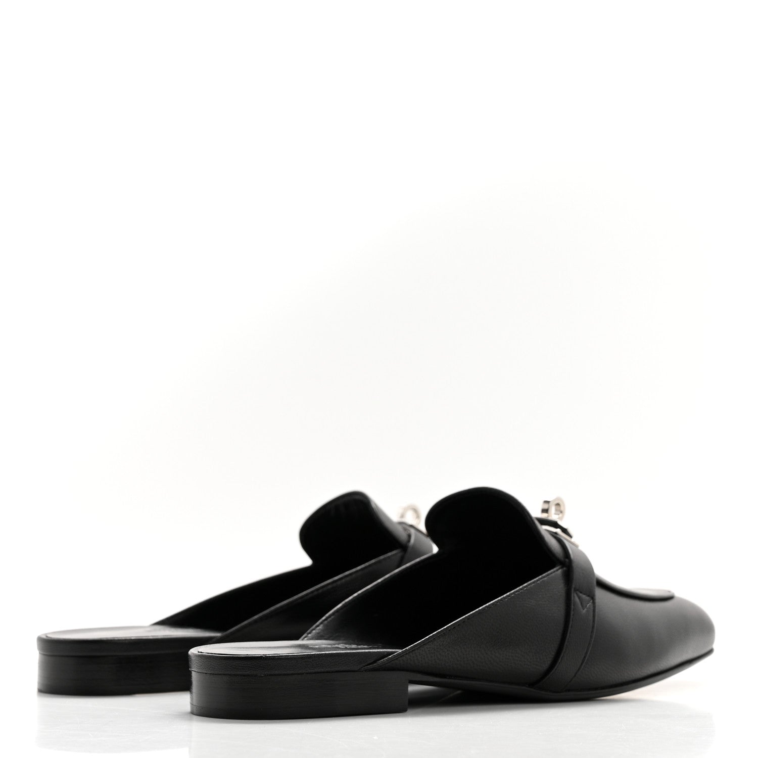 Hermes Goatskin Oz Mules 38 Black 4 of 9