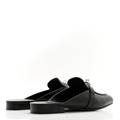 Hermes Goatskin Oz Mules 38 Black 4 of 9