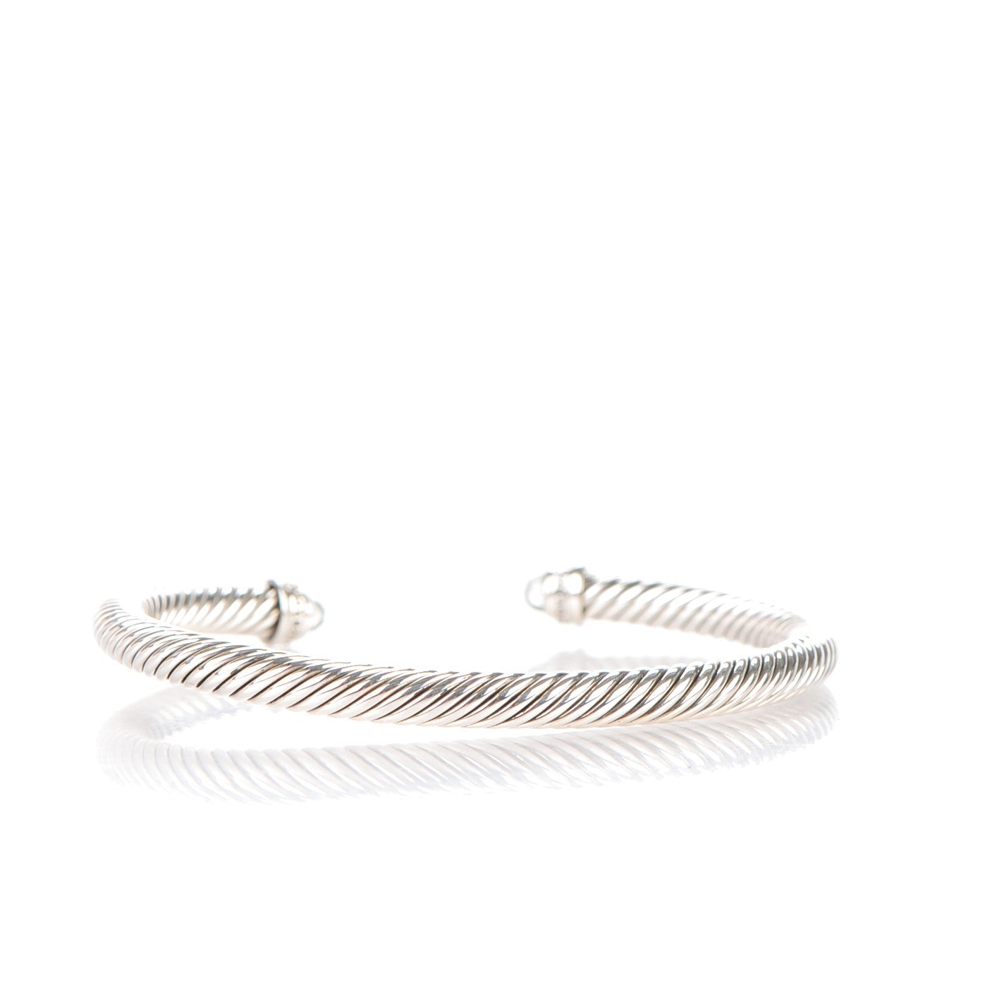 David Yurman Sterling Silver Diamond Prasiolite 5mm Cable Classics Bracelet 3 of 5