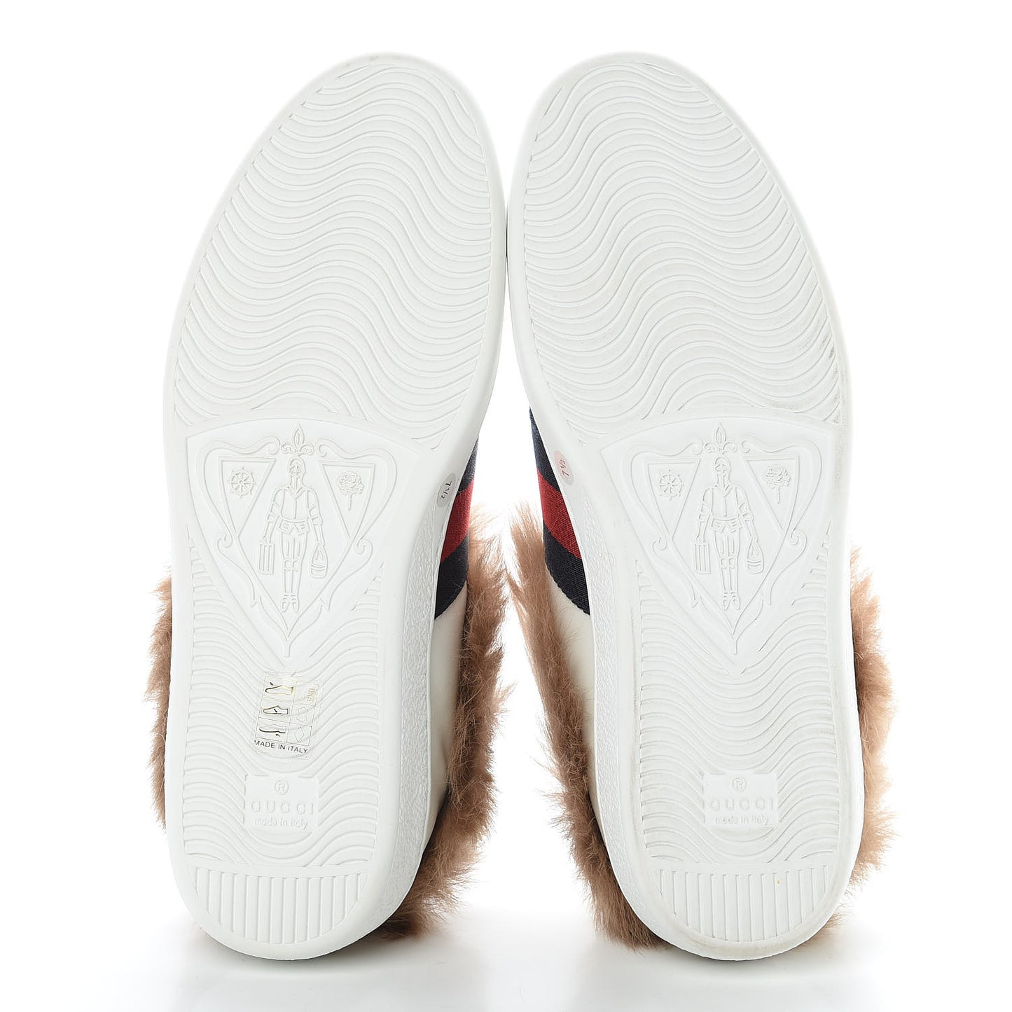 Calfskin Wool Web Bee Embroidered Mens Ace Sneakers 7.5 White