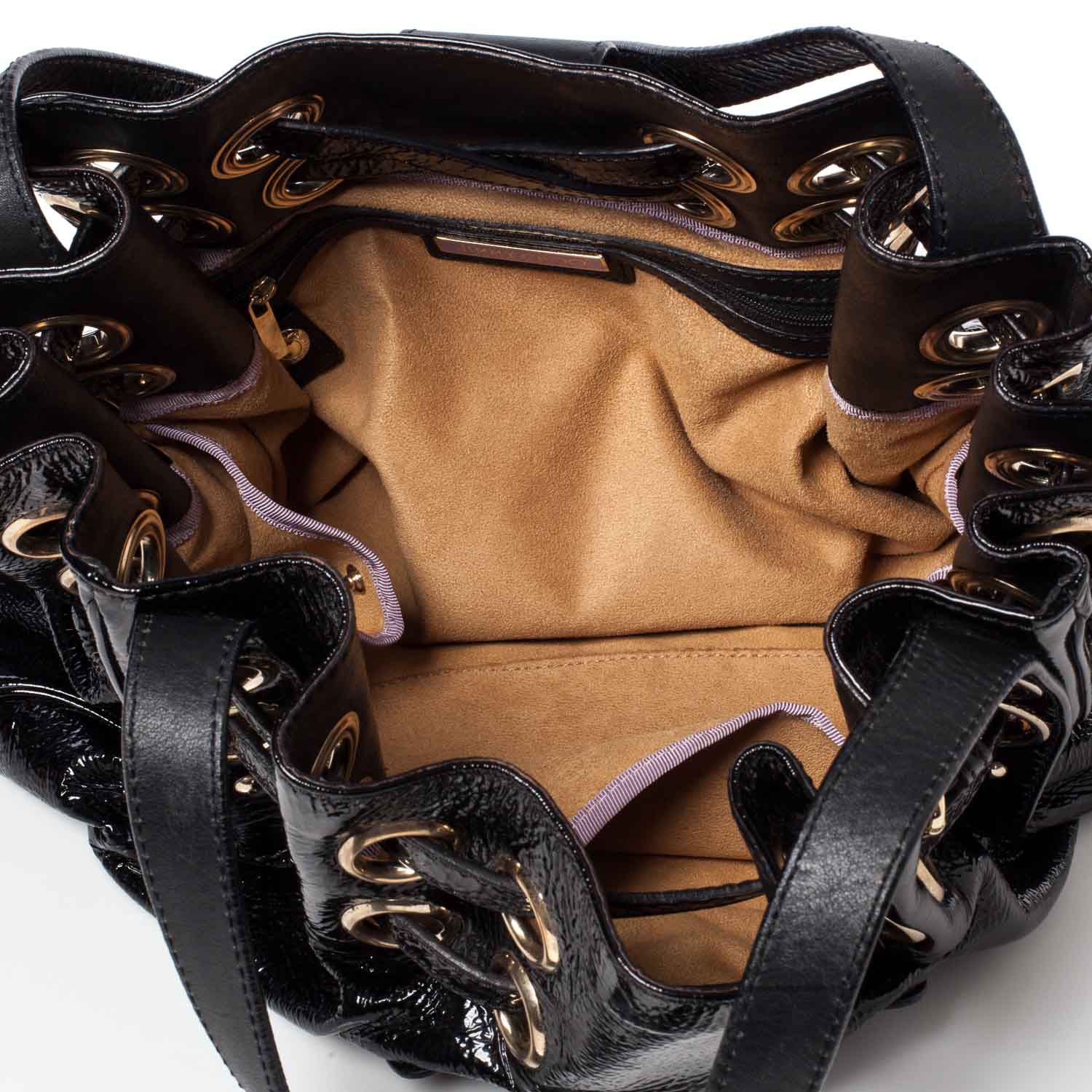 Jimmy Choo Crushed Patent Riki Bag Black 8 of 8