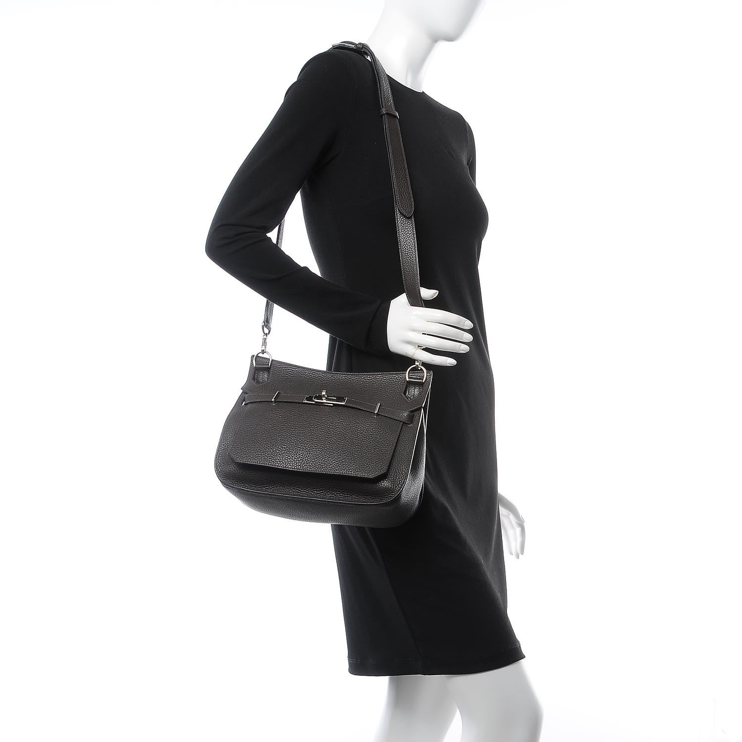 Hermes Taurillon Clemence Jypsiere 28 Chocolate 2 of 14