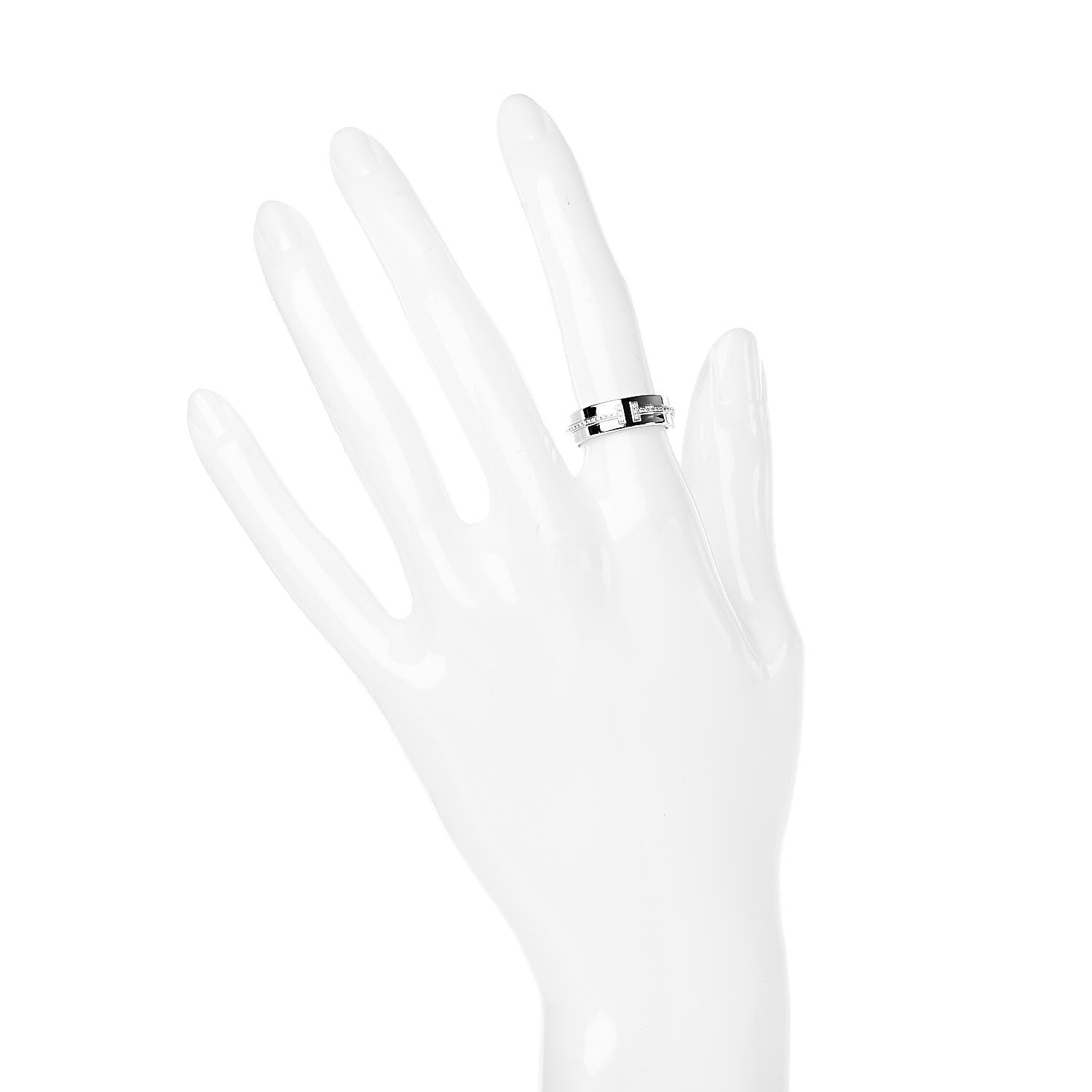 Tiffany 18K White Gold Diamond T Two Ring 49 5 2 of 4