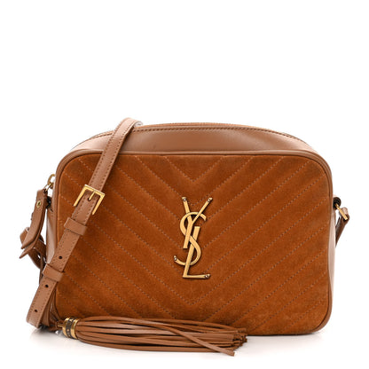 Saint Laurent Suede Matelasse Monogram Lou Camera Bag Cinnamon 1 of 15