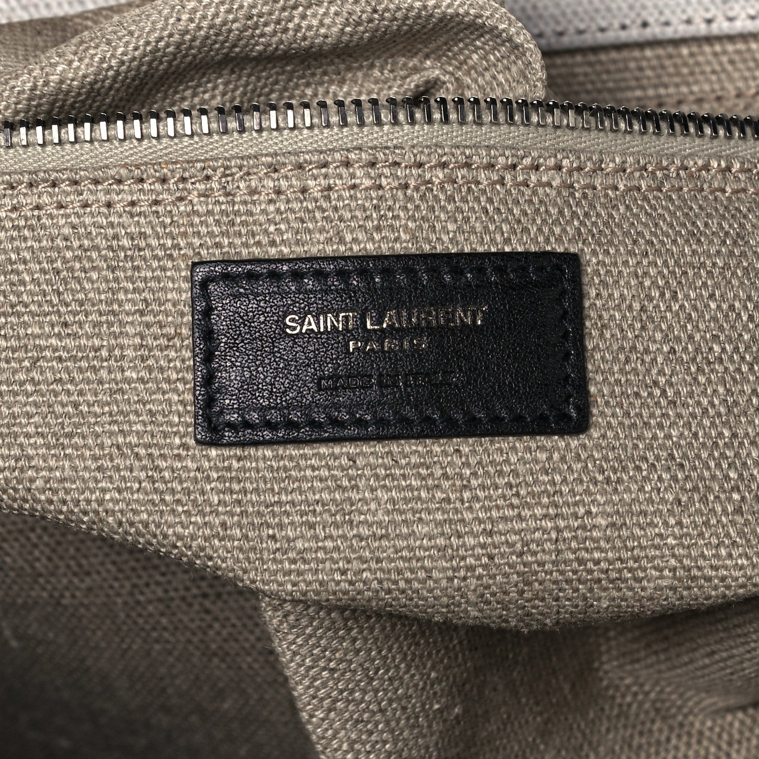 Saint Laurent Linen Calfskin Rive Gauche Tote Optic White 6 of 10