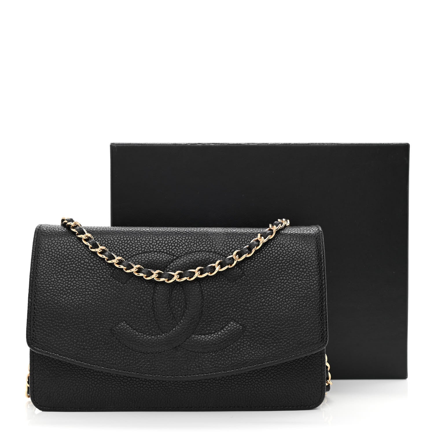 Chanel Caviar Timeless CC Wallet On Chain WOC Black 14 of 14