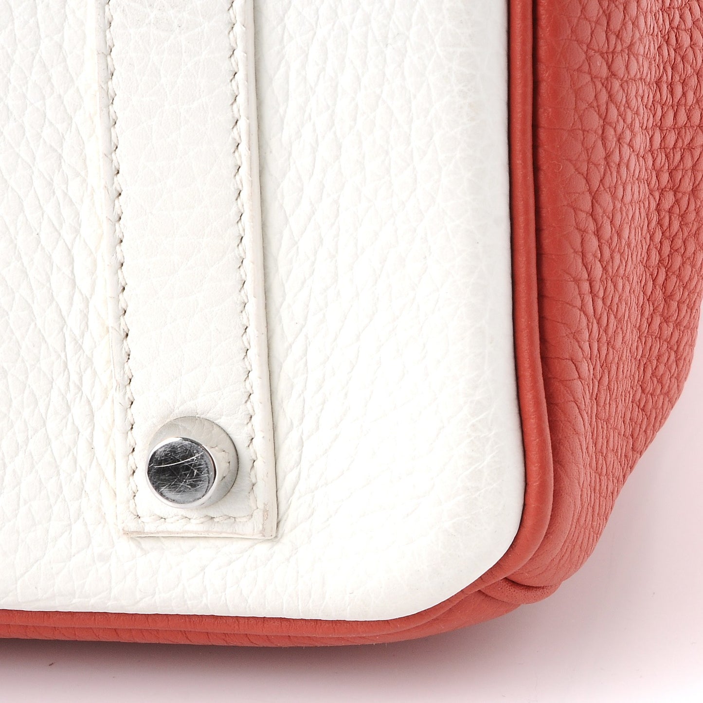 Togo Horseshoe Birkin 35 Sanguine White