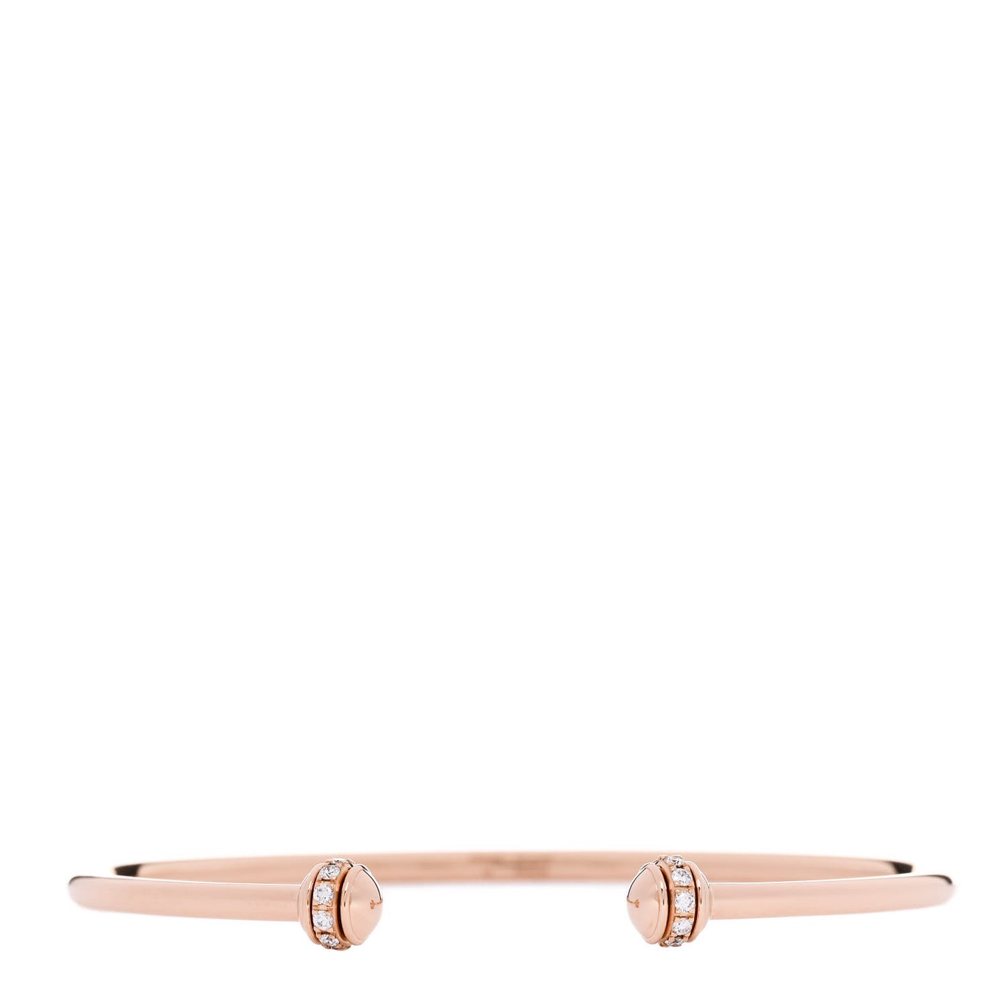 18K Rose Gold Diamond Thin Possession Open Bangle Bracelet