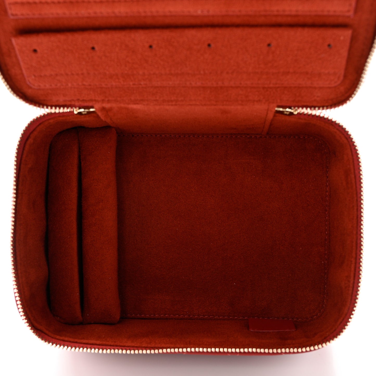 Caviar Quilted Top Handle Jewelry Case Red