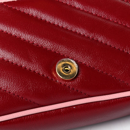 Gucci Azalea Calfskin Enamel Matelasse Diagonal Super Mini Torchon GG Marmont Shoulder Bag New Cherry Red Wild Rose 5 of 6