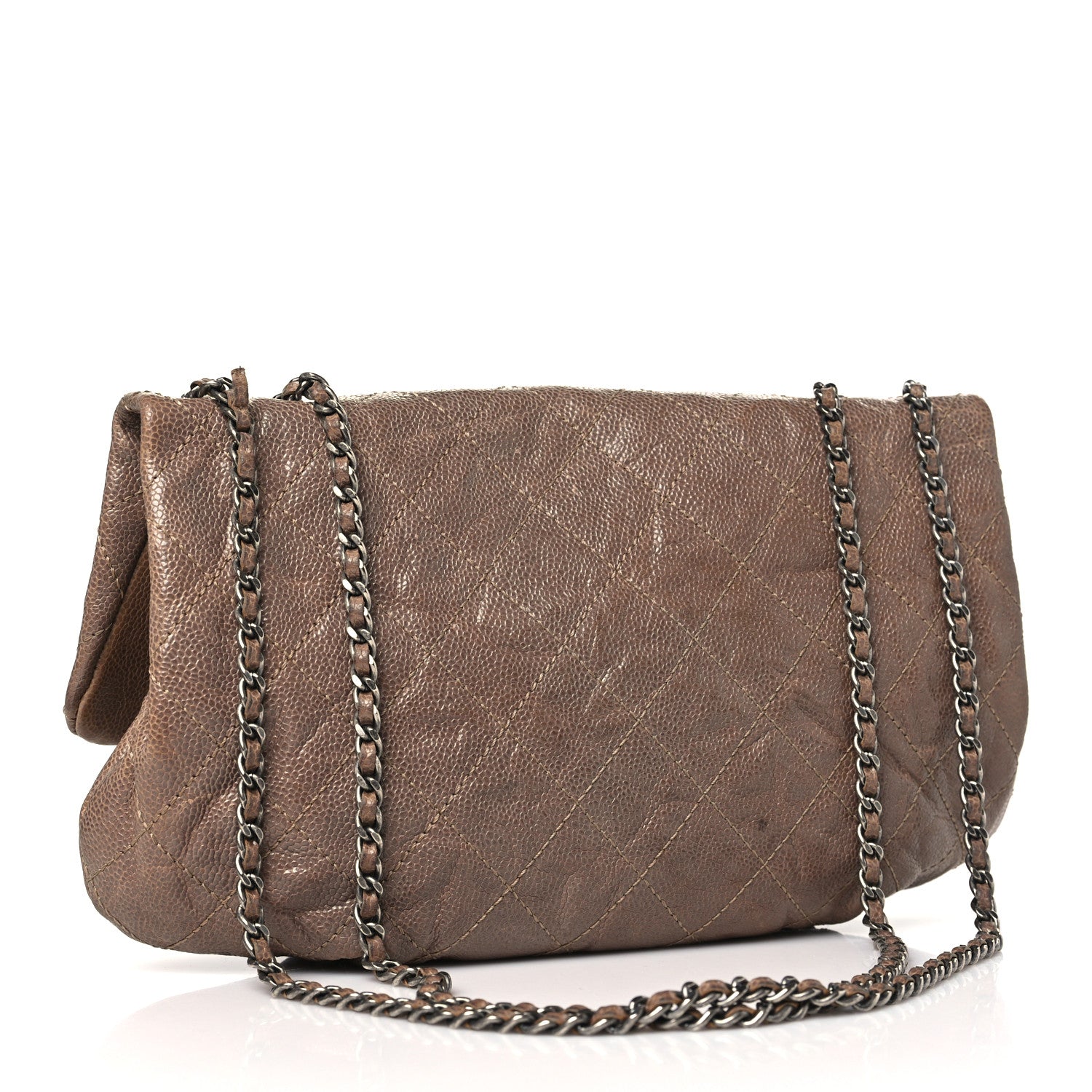 Chanel Caviar Quilted Medium Elastic Flap Brown 3 of 12
