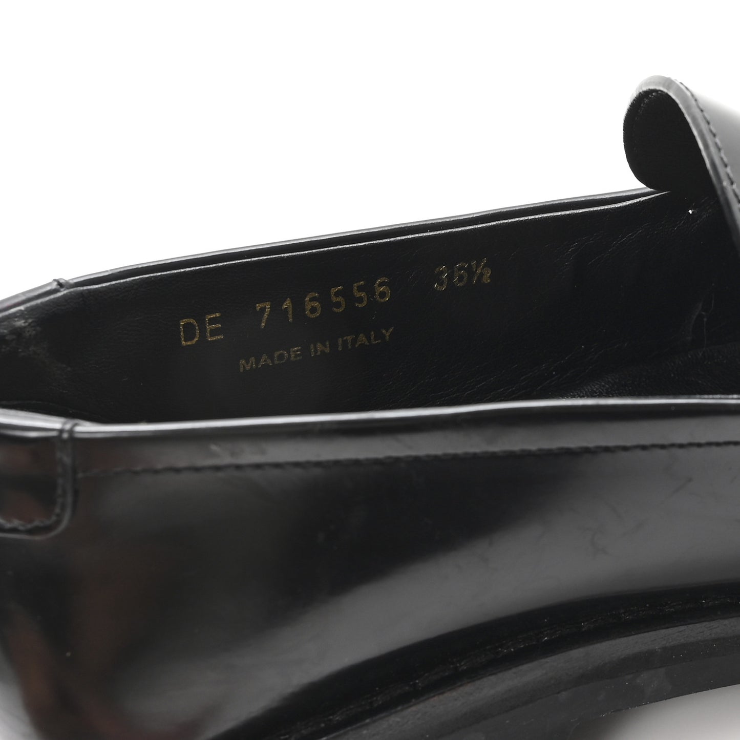 Glazed Calfskin Le Loafer 15 Penny Slippers 36.5 Black