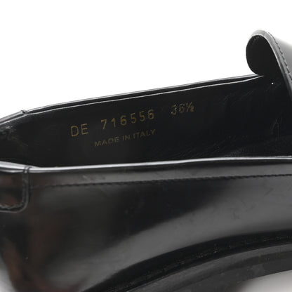 Saint Laurent Glazed Calfskin Le Loafer 15 Penny Slippers 36.5 Black 9 of 10