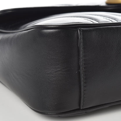 Gucci Calfskin Matelasse Small GG Marmont Shoulder Bag Black 5 of 10