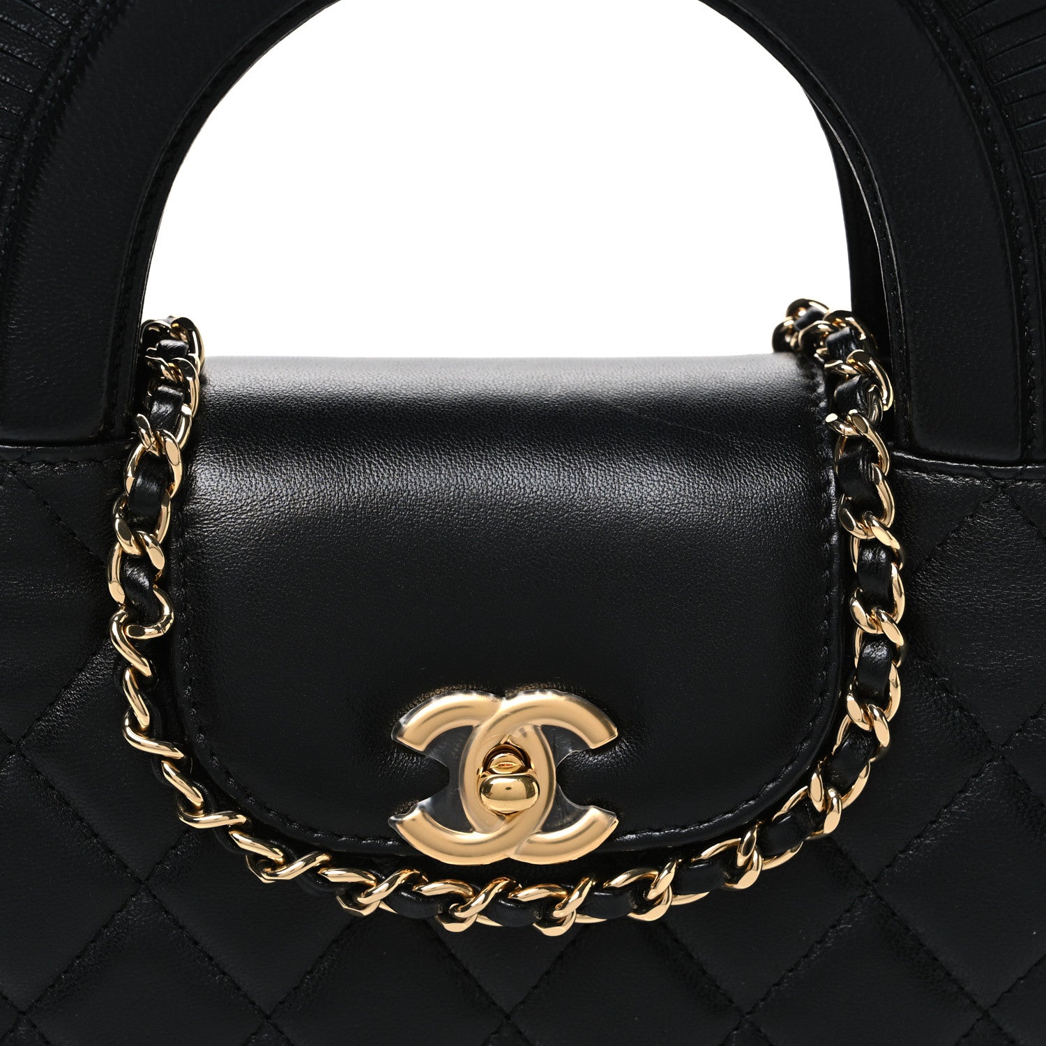 Chanel Lambskin Fringe Nano Kelly Shopper Black 8 of 10