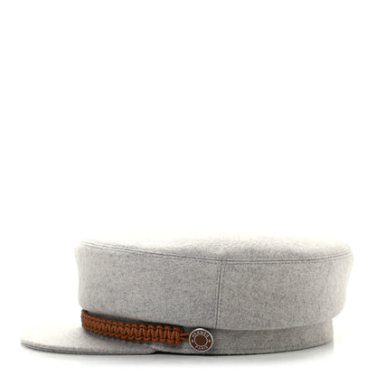 Hermes Cashmere Swift Womens Deauville Cap 59 Gris Flanelle Gold 4 of 9