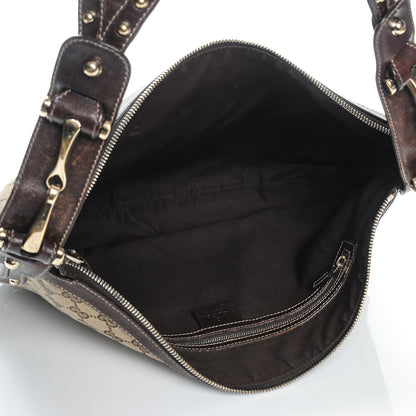 Gucci Monogram Web Studded Pelham Shoulder Bag Dark Brown 5 of 11