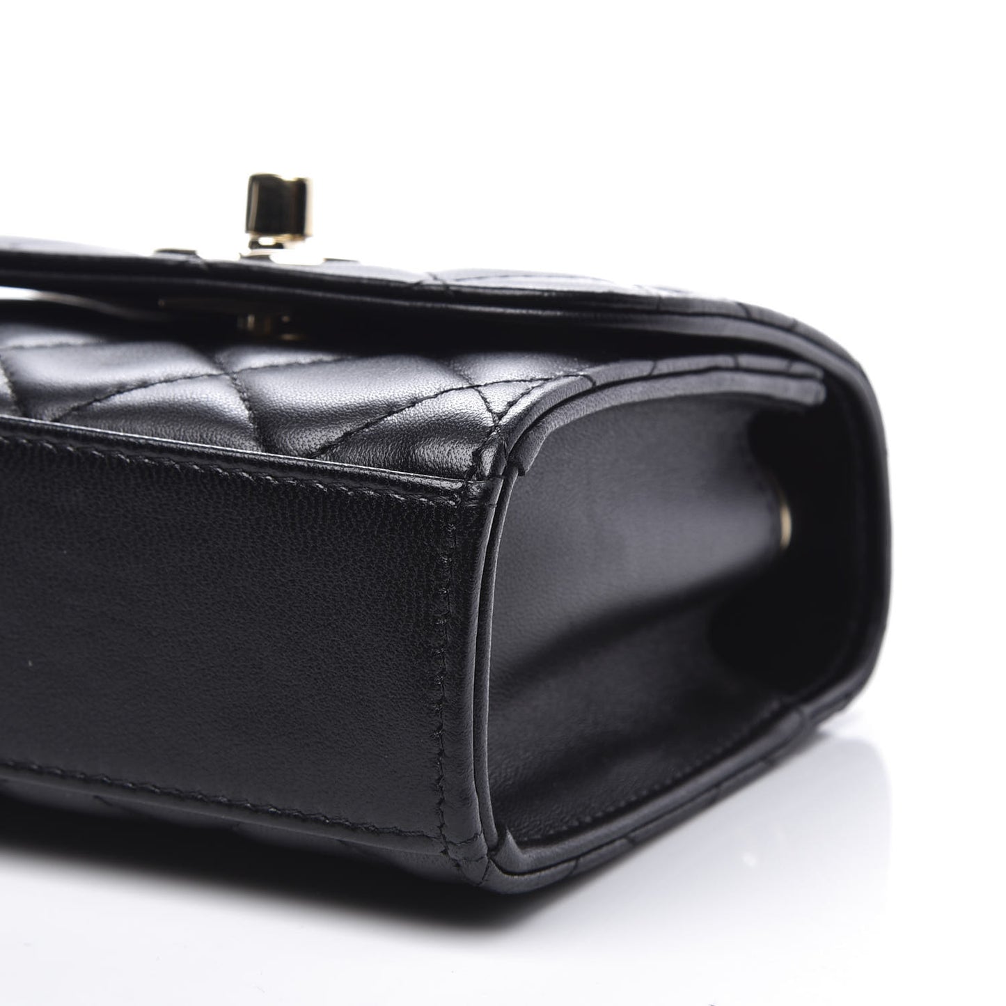Lambskin Quilted Mini Trendy CC Chain Wallet Black
