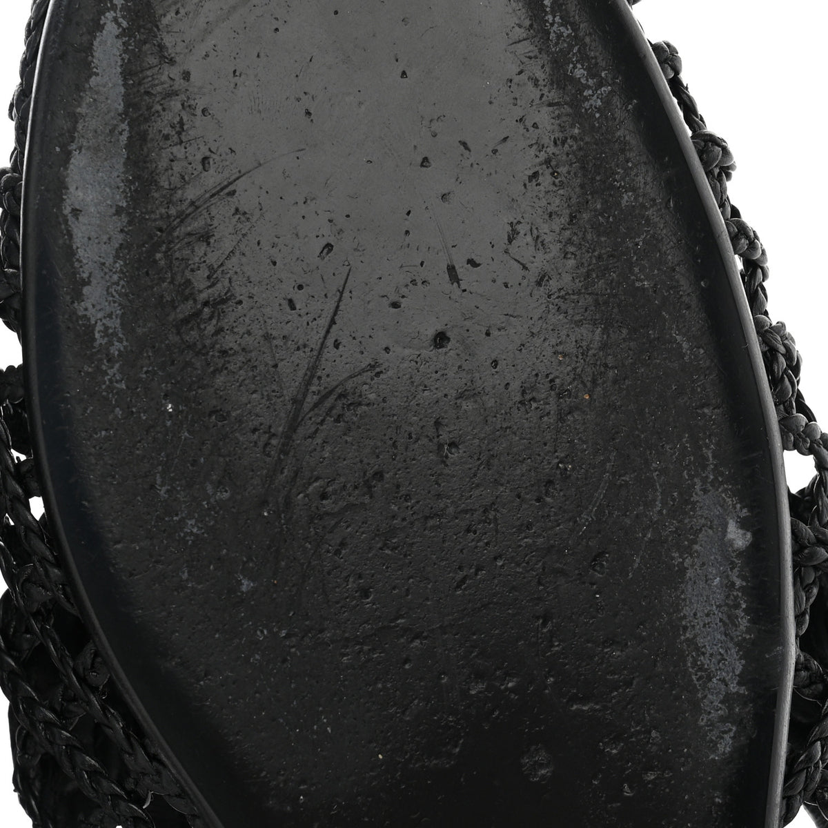 Braided Lambskin Mule Sandals 39 Black