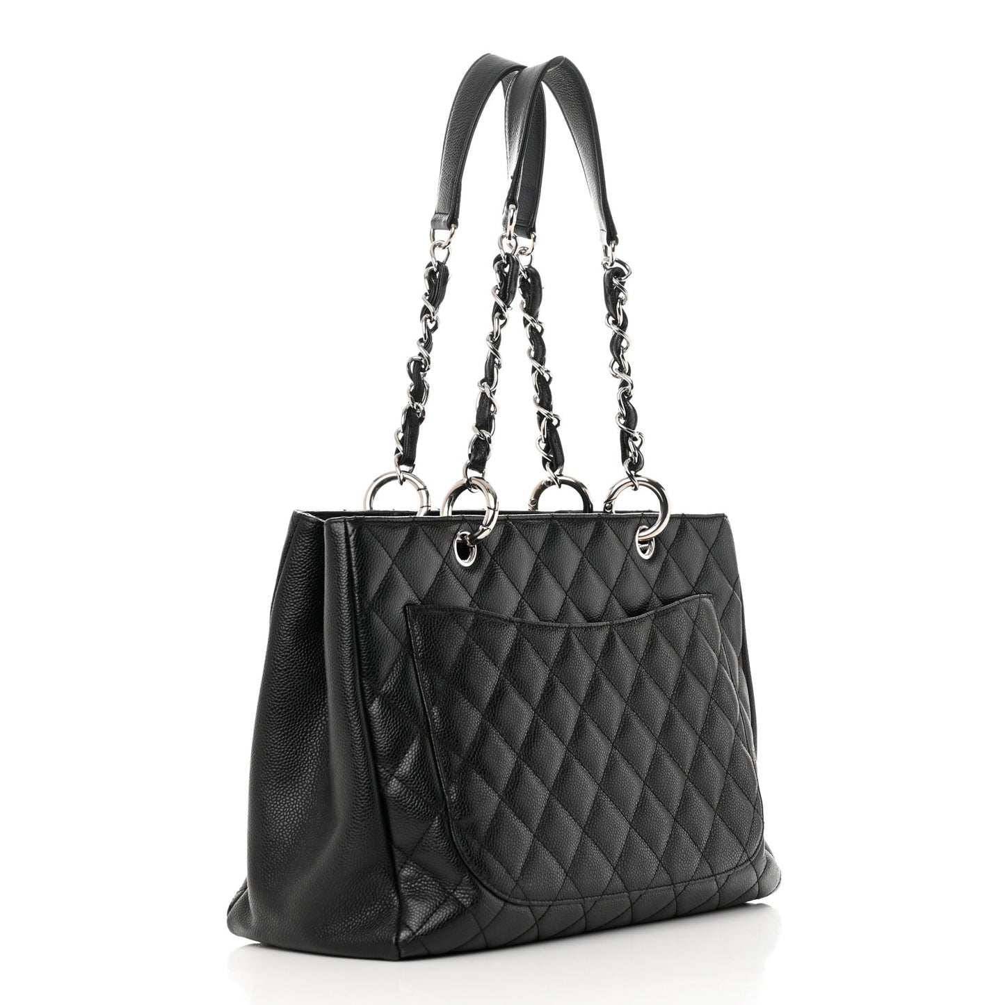 Caviar Quilted Grand Shopping Tote GST Black