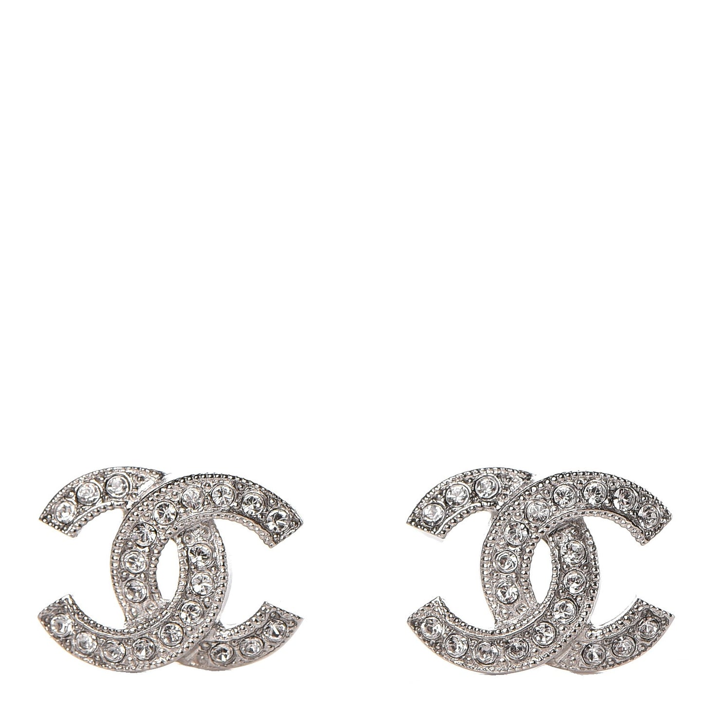 Crystal CC Earrings Silver