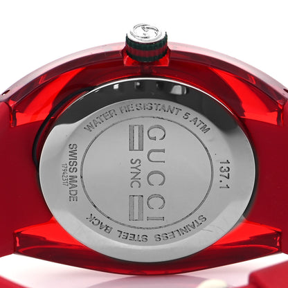 Gucci Stainless Steel Rubber 46mm Sync Web Quartz Watch Red 4 of 4