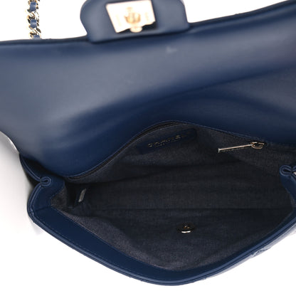 Chanel Lambskin Quilted Resin Bi-Color Chain Flap Bag Navy 5 of 12