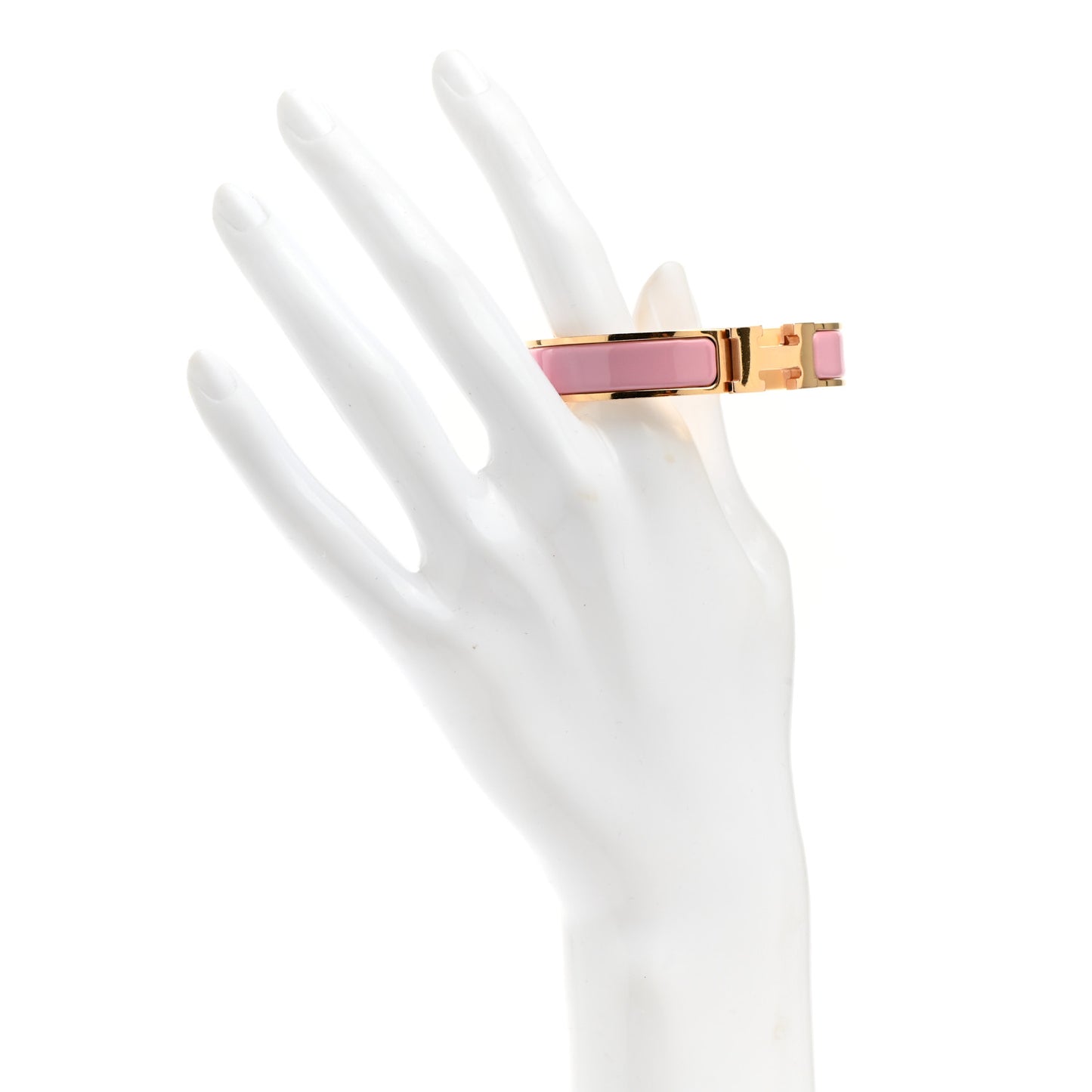 Enamel Narrow Clic Clac H Bracelet PM Rose Nacarat