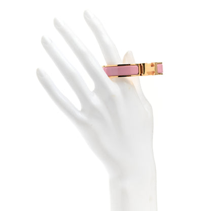 Hermes Enamel Narrow Clic Clac H Bracelet PM Rose Nacarat 2 of 5